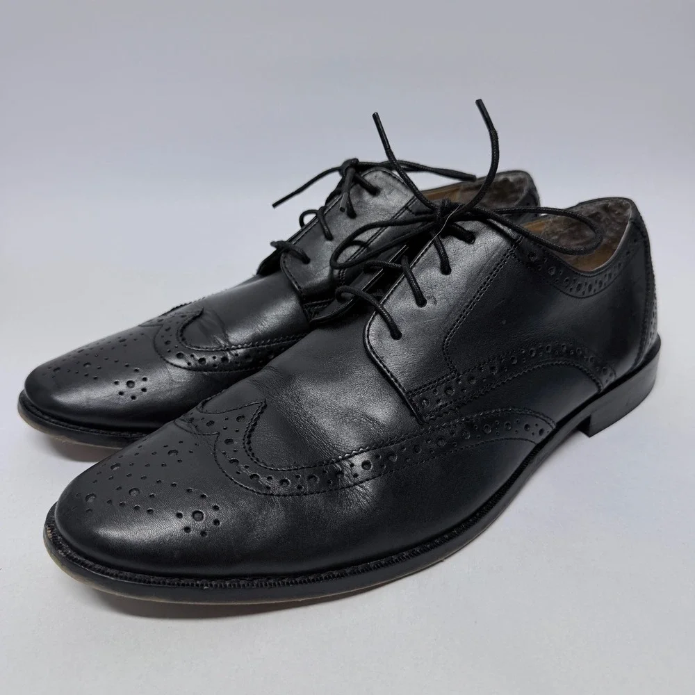 Florsheim Mens Black Leather Wingtip Oxford Brogue Dress Shoes Size 13